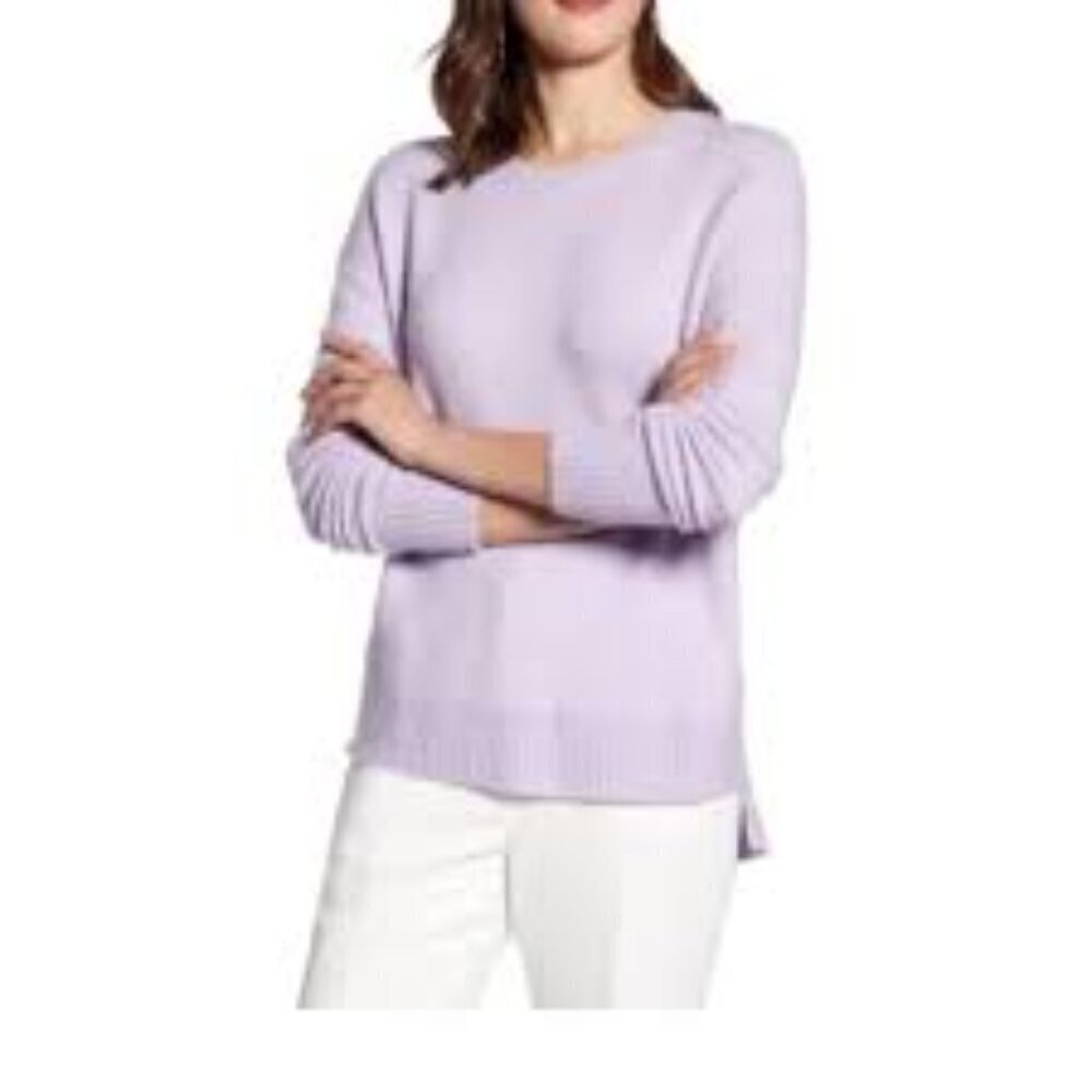 THEORY LILAC RIBBED SWEATER SIZE SMALL 1286